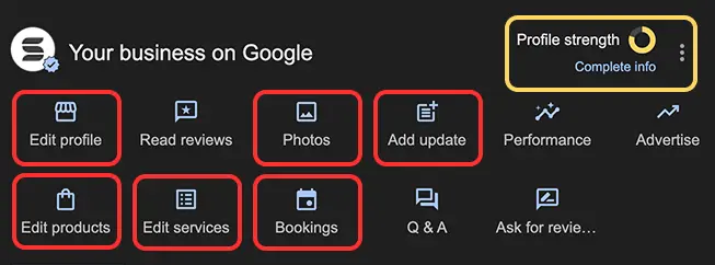 Google Business Profile Settings