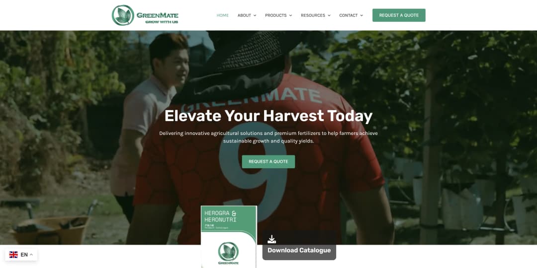 Greenmate Agro website screenshot