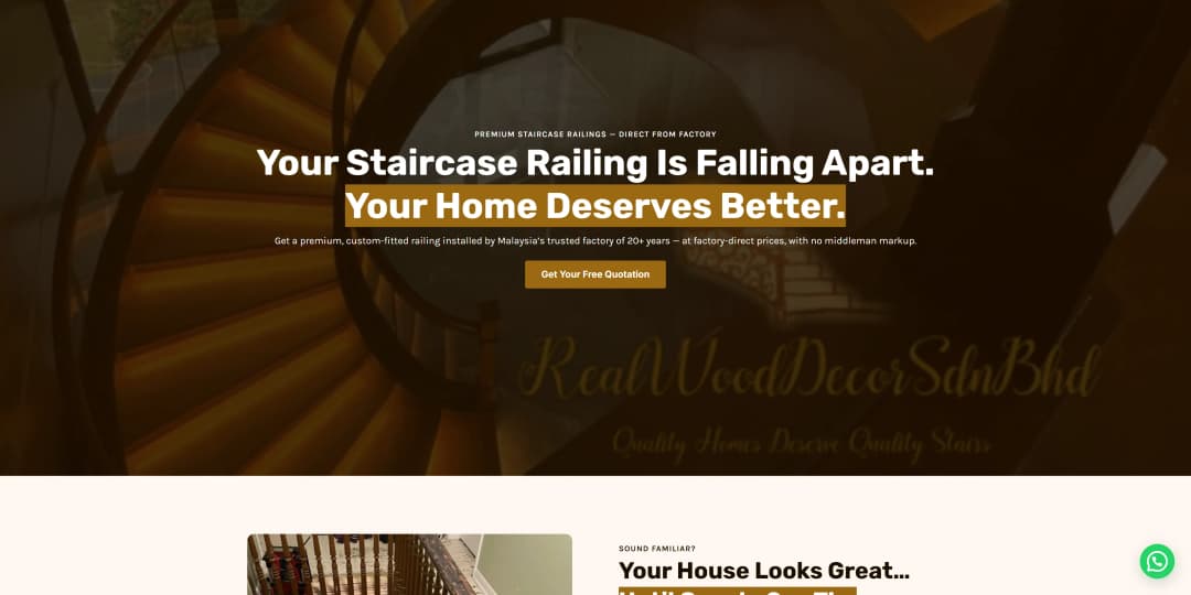 Real Wood Decor Sdn Bhd website screenshot