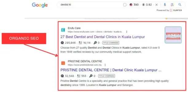 Organic SEO for clinic