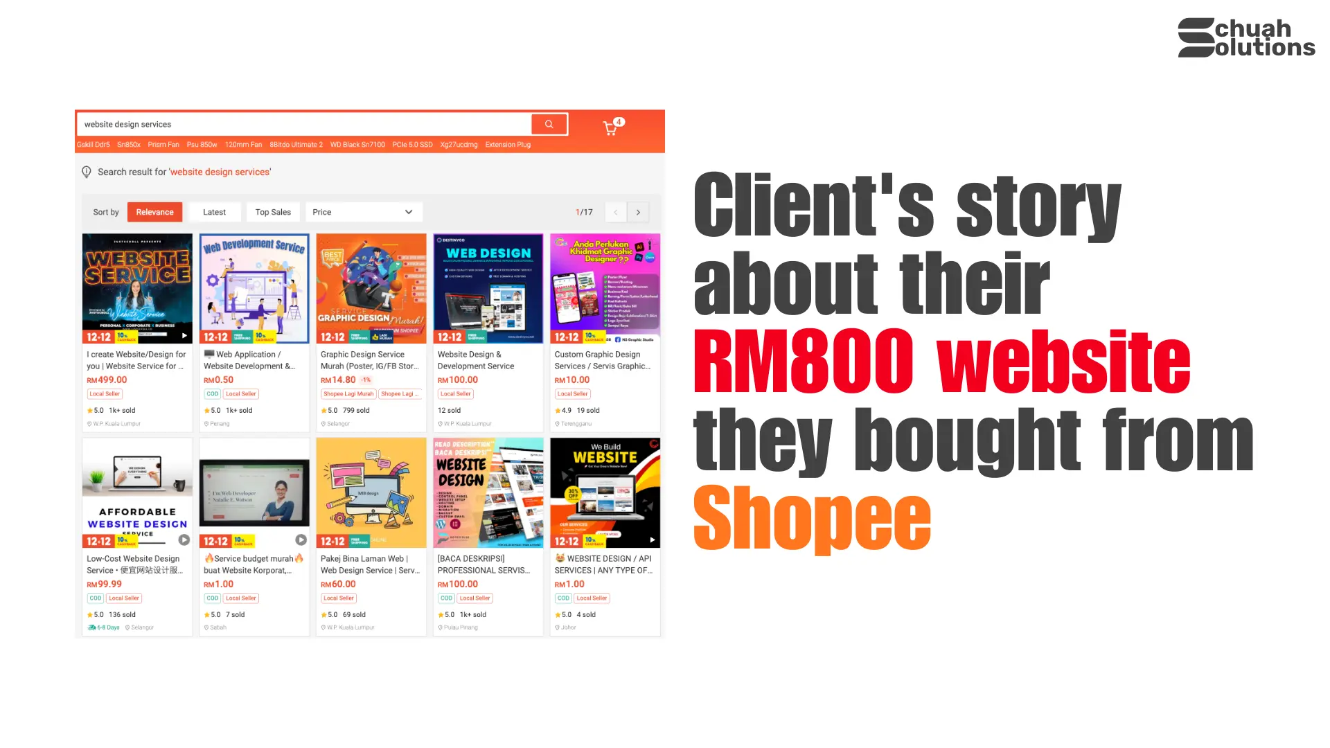 Client's story about their RM800 website they bought from Shopee cover image