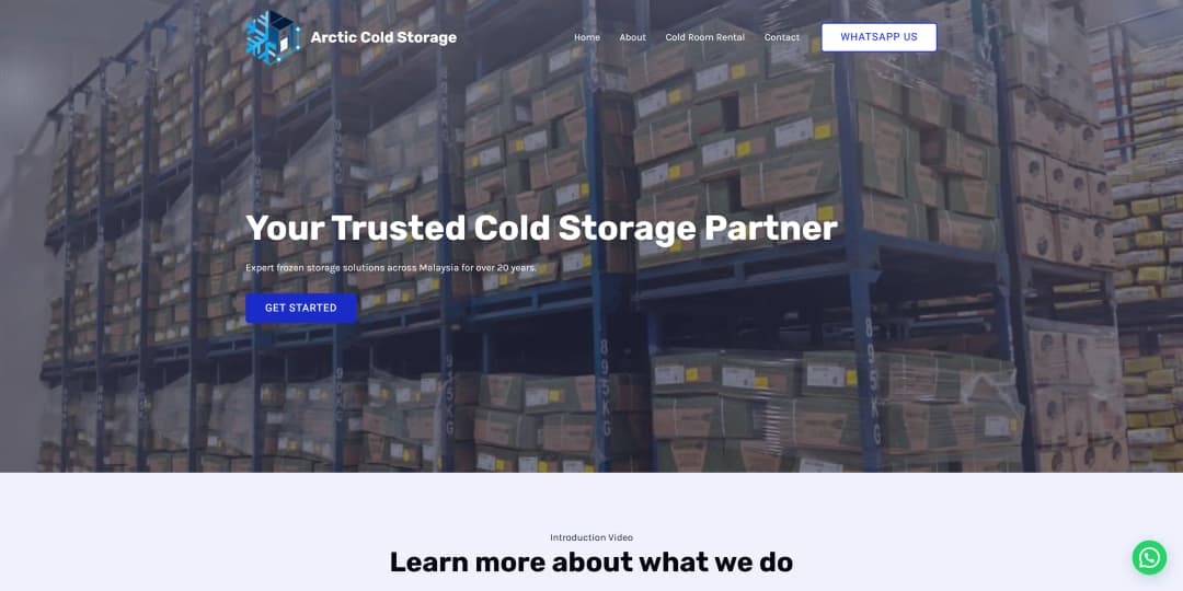 Arctic Cold Storage website screenshot