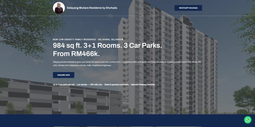 Selayang Mutiara Residensi by Shuhada website screenshot